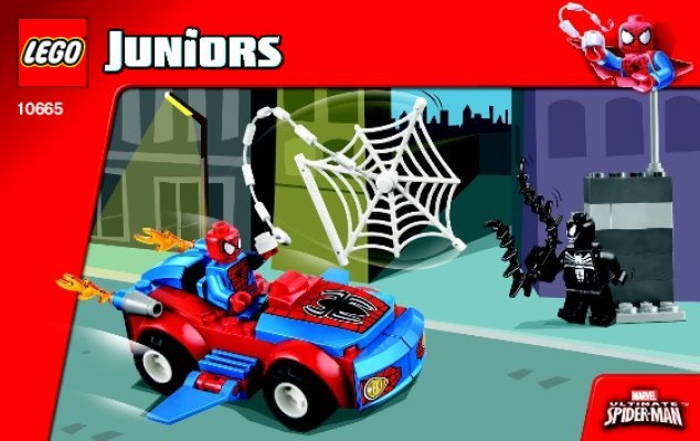 Building Instructions - LEGO - Juniors - 10665 - Spider-Man™: Spider-Car Pursuit: Page 1