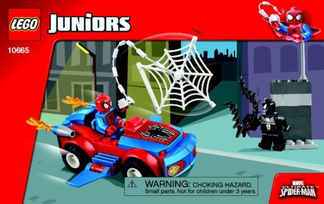 Building Instructions - LEGO - Juniors - 10665 - Spider-Man™: Spider-Car Pursuit: Page 1