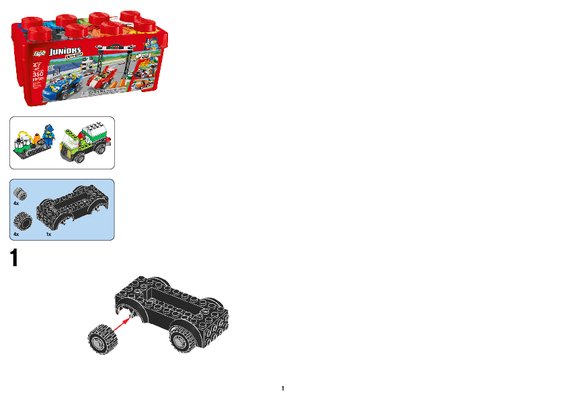 Building Instructions - LEGO - Juniors - 10673 - Race Car Rally: Page 1