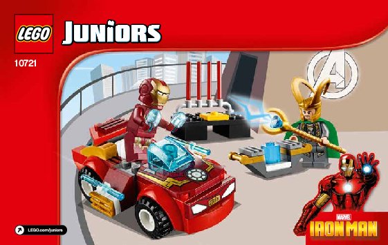 Building Instructions - LEGO - Juniors - 10721 - Iron Man vs. Loki: Page 1