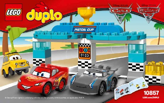 Building Instructions - LEGO - DUPLO - 10857 - Piston Cup Race: Page 1