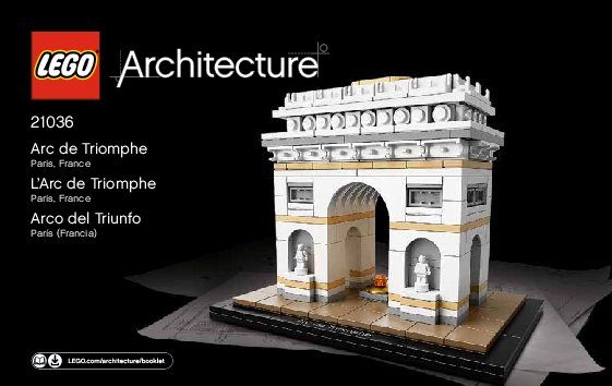 Building Instructions - LEGO - Architecture - 21036 - Arc de Triomphe: Page 1