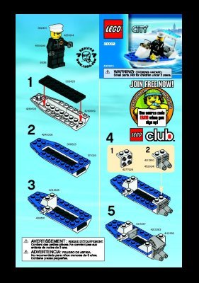 Building Instructions - LEGO - 30002 - Police Boat: Page 1