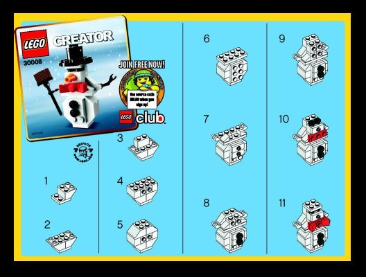 Building Instructions - LEGO - 30008 - Snowman: Page 1