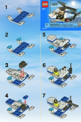 Building Instructions - LEGO - 30014 - Police helicopter: Page 1