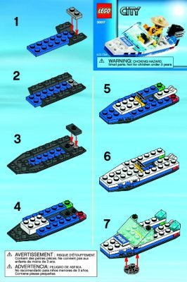 Building Instructions - LEGO - 30017 - Police Boat: Page 1