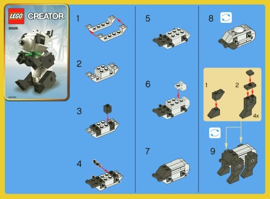 Building Instructions - LEGO - 30026 - Panda: Page 1