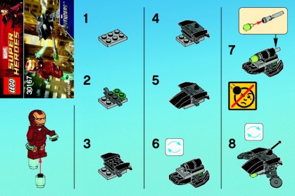 Building Instructions - LEGO - 30167 - Iron Man vs. Fighting Drone: Page 1