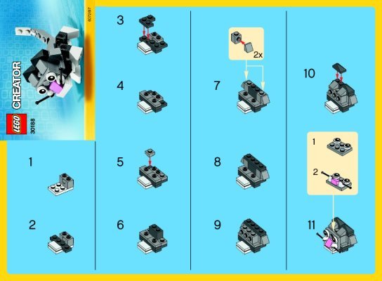 Building Instructions - LEGO - 30188 - Cute Kitten: Page 1