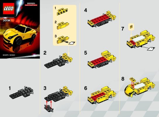 Building Instructions - LEGO - 30194 - 458 Italia: Page 1