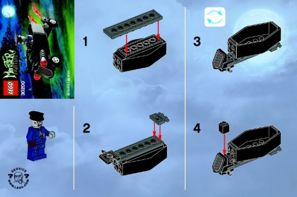 Building Instructions - LEGO - 30200 - Zombie chauffeur coffin car: Page 1