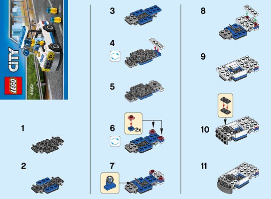 Building Instructions - LEGO - City - 30352 - Police Car: Page 1