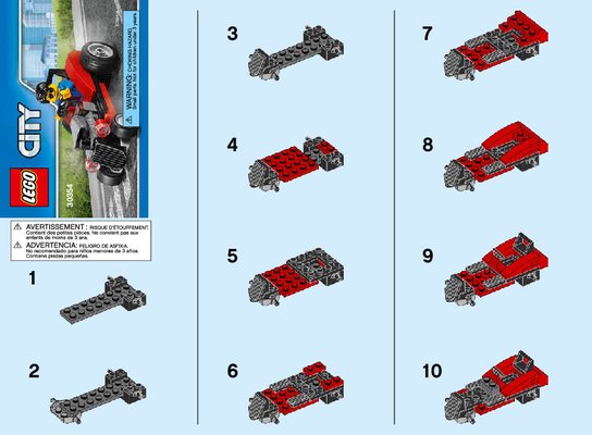 Building Instructions - LEGO - 30354 - Hot Rod: Page 1