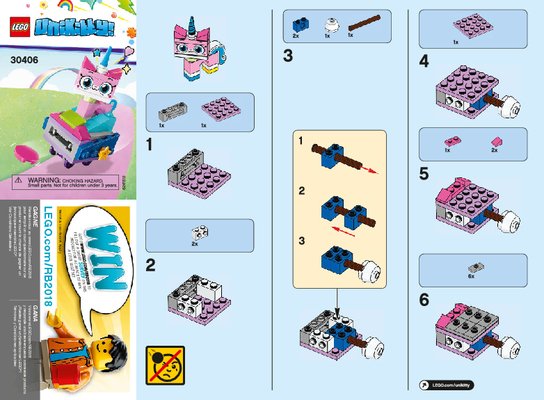 Building Instructions - LEGO - 30406 - Unikitty™ Roller Coaster Wagon: Page 1