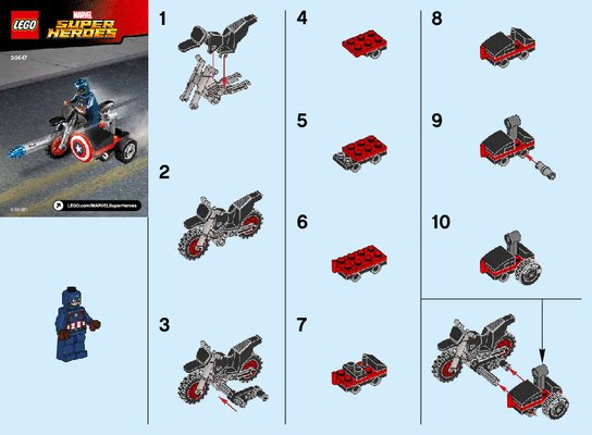 Building Instructions - LEGO - 30447 - Captain America's Motorcycle: Page 1