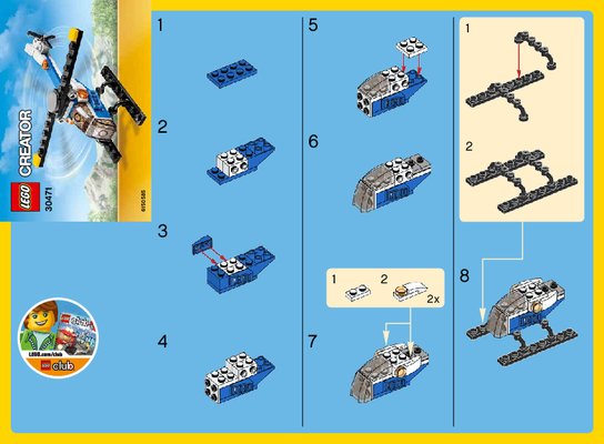 Building Instructions - LEGO - 30471 - Helicopter: Page 1