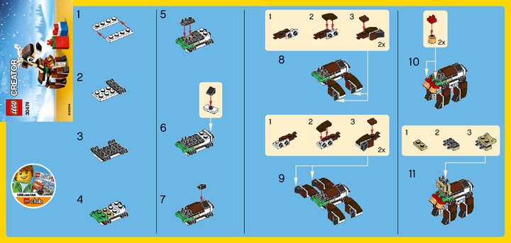 Building Instructions - LEGO - 30474 - Reindeer: Page 1