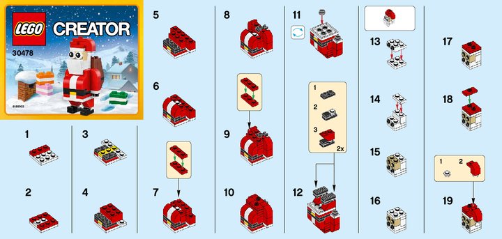 Building Instructions - LEGO - 30478 - Jolly Santa: Page 1