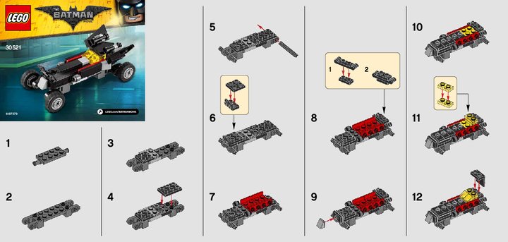 Building Instructions - LEGO - 30521 - The Mini Batmobile: Page 1