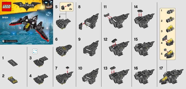 Building Instructions - LEGO - 30524 - The Mini Batwing: Page 1