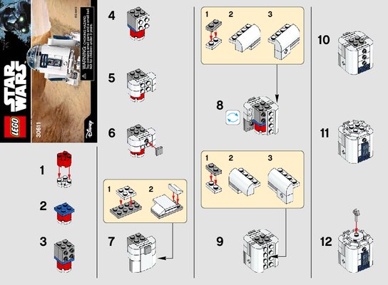 Building Instructions - LEGO - 30611 - R2-D2™: Page 1