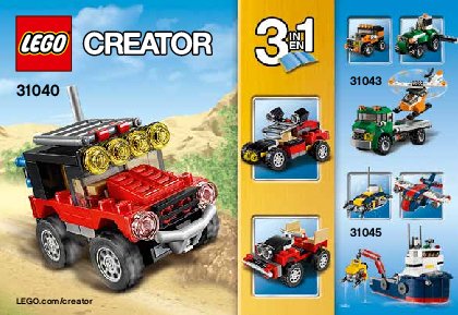 Building Instructions - LEGO - Creator - 31040 - Desert Racers: Page 1