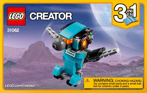 Building Instructions - LEGO - Creator - 31062 - Robo Explorer: Page 1