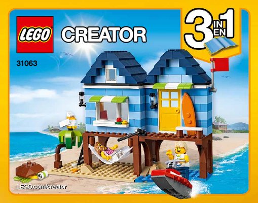 Building Instructions - LEGO - Creator - 31063 - Beachside Vacation: Page 1