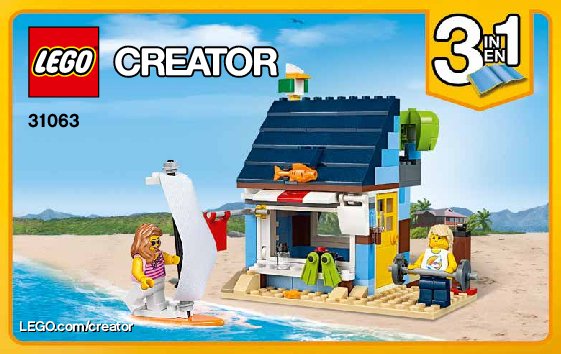 Building Instructions - LEGO - Creator - 31063 - Beachside Vacation: Page 1