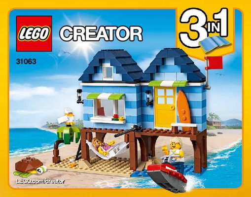 Building Instructions - LEGO - Creator - 31063 - Beachside Vacation: Page 1