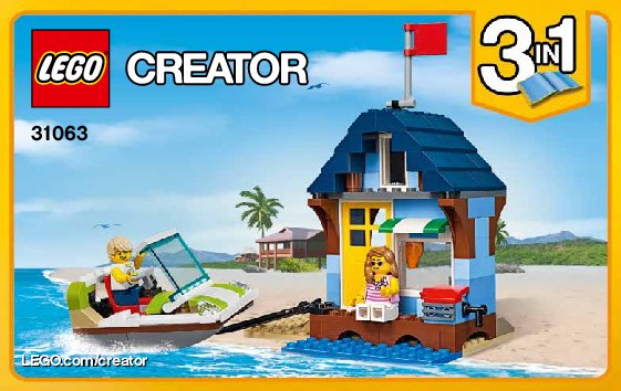 Building Instructions - LEGO - Creator - 31063 - Beachside Vacation: Page 1