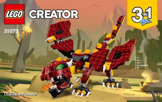 Building Instructions - LEGO - Creator 3-in-1 - 31073 - Mythical Creatures: Page 1