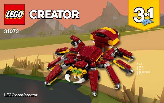 Building Instructions - LEGO - Creator 3-in-1 - 31073 - Mythical Creatures: Page 1