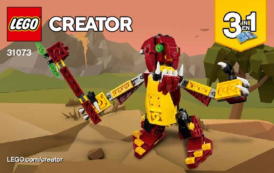 Building Instructions - LEGO - Creator 3-in-1 - 31073 - Mythical Creatures: Page 1