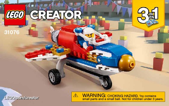 Building Instructions - LEGO - Creator 3-in-1 - 31076 - Daredevil Stunt Plane: Page 1