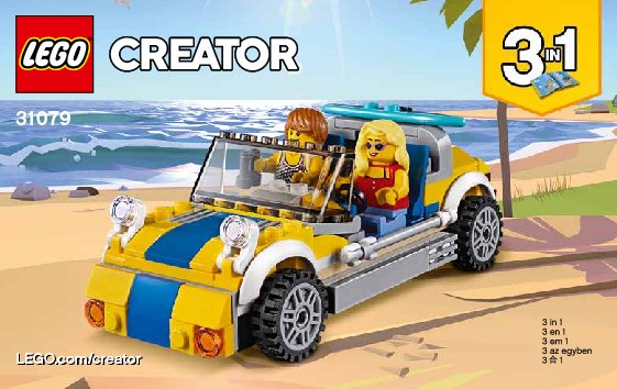 Building Instructions - LEGO - Creator 3-in-1 - 31079 - Sunshine Surfer Van: Page 1