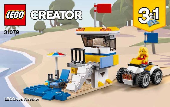 Building Instructions - LEGO - Creator 3-in-1 - 31079 - Sunshine Surfer Van: Page 1