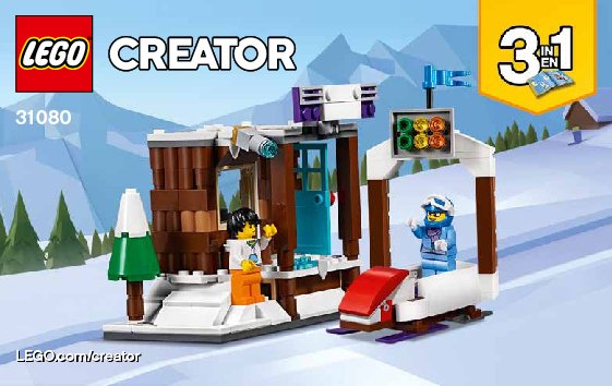 Building Instructions - LEGO - Creator 3-in-1 - 31080 - Modular Winter Vacation: Page 1