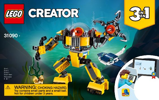 Building Instructions - LEGO - 31090 - Underwater Robot: Page 1