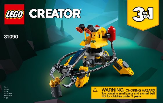 Building Instructions - LEGO - 31090 - Underwater Robot: Page 1