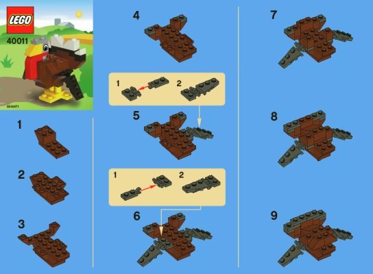 Building Instructions - LEGO - 40011 - LEGO Thanksgiving Turkey: Page 1