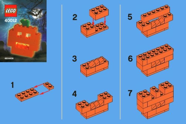 Building Instructions - LEGO - 40012 - LEGO Halloween Pumpkin: Page 1