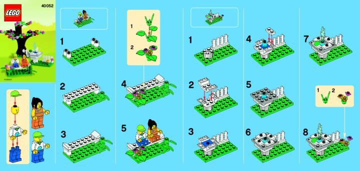 Building Instructions - LEGO - 40052 - Springtime Scene: Page 1