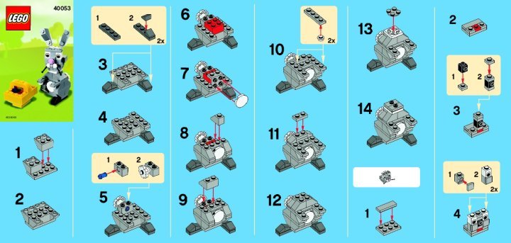 Building Instructions - LEGO - 40053 - Easter Bunny w/basket: Page 1