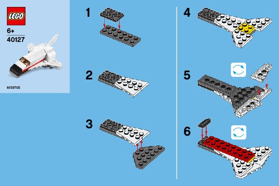 Building Instructions - LEGO - 40127 - MMB Feb 2015 Space Shuttle: Page 1