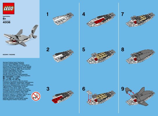 Building Instructions - LEGO - 40136 - Monthly Mini Build November – Shark: Page 1