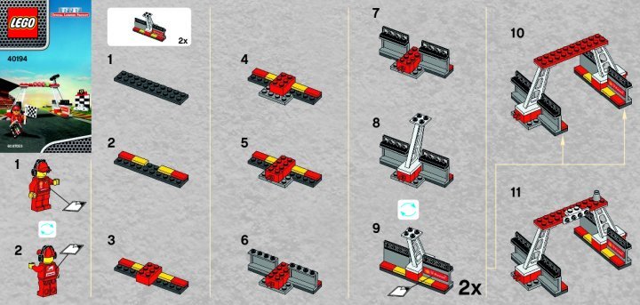 Building Instructions - LEGO - 40194 - Finish Line & Podium: Page 1