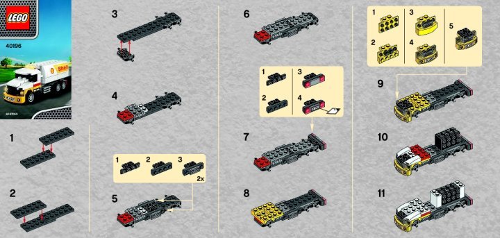 Building Instructions - LEGO - 40196 - Shell Tanker: Page 1