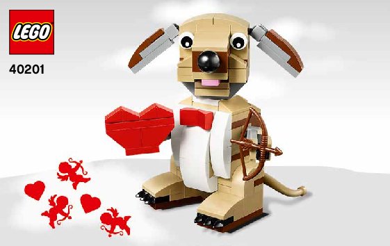 Building Instructions - LEGO - 40201 - Valentines Cupid Dog: Page 1