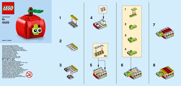 Building Instructions - LEGO - 40215 - LEGO Monthly Mini Build August – Apple: Page 1